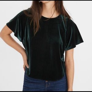MADEWELL Green “Butterfly” Velvet Top